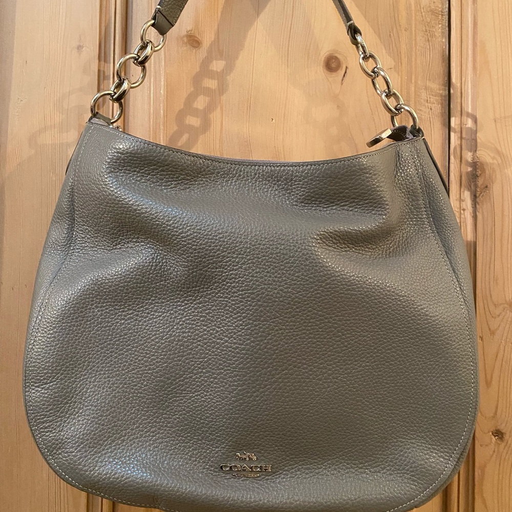 Coach purse- grey leather